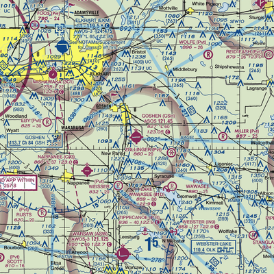 Goshen Municipal Airport (GSH) VFR Sectional  Gaming Mouse Pad