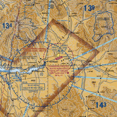 Gunnison Crested Butte Regional Airport (GUC) VFR Sectional  Gaming Mouse Pad