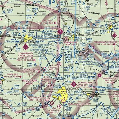 Grissom Air Reserve Base (GUS) VFR Sectional  Gaming Mouse Pad