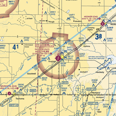 Guymon Municipal Airport (GUY) VFR Sectional  Gaming Mouse Pad