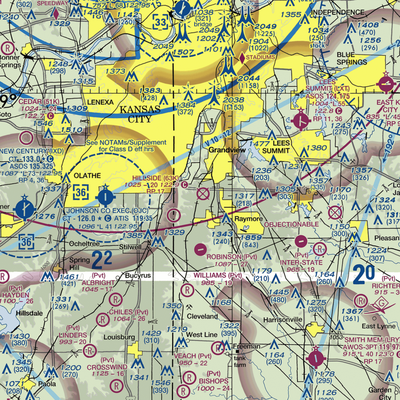 Richards-Gebaur Air Force Base (GVW) VFR Sectional  Gaming Mouse Pad