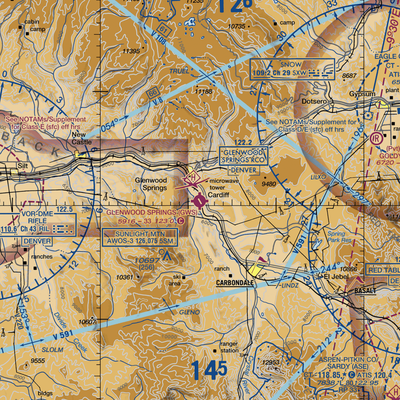 Glenwood Springs Municipal Airport (GWS) VFR Sectional  Gaming Mouse Pad