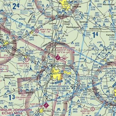 Goldsboro-Wayne Municipal Airport (GWW) VFR Sectional  Gaming Mouse Pad