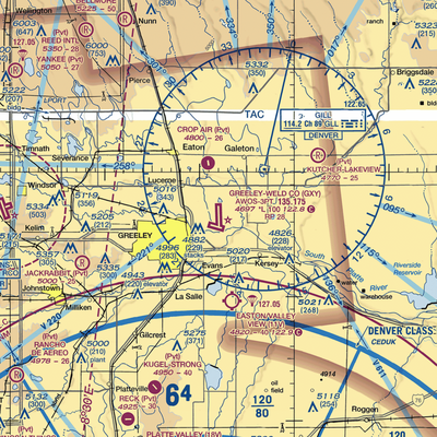 Greeley–Weld County Airport (GXY) VFR Sectional  Gaming Mouse Pad