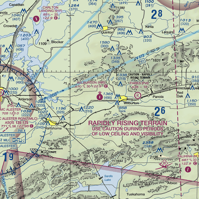 Wilburton Municipal Airport (H05) VFR Sectional  Gaming Mouse Pad