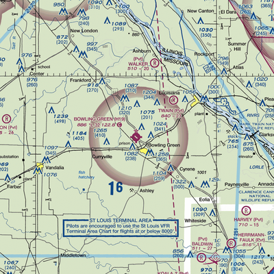 Bowling Green Municipal Airport (H19) VFR Sectional  Gaming Mouse Pad