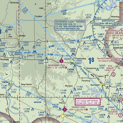 Pawhuska Municipal Airport (H76) VFR Sectional  Gaming Mouse Pad