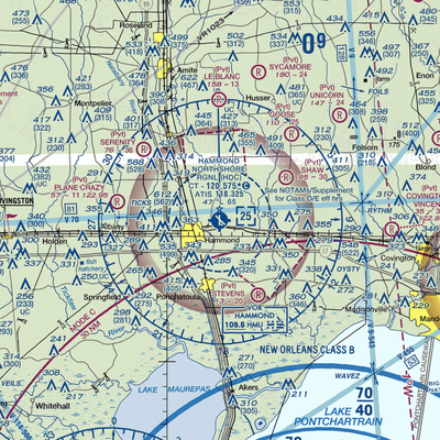 Hammond Northshore Regional Airport (HDC) VFR Sectional  Gaming Mouse Pad