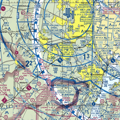 Manassas Regional Airport/Harry P. Davis Field (HEF) VFR Sectional  Gaming Mouse Pad