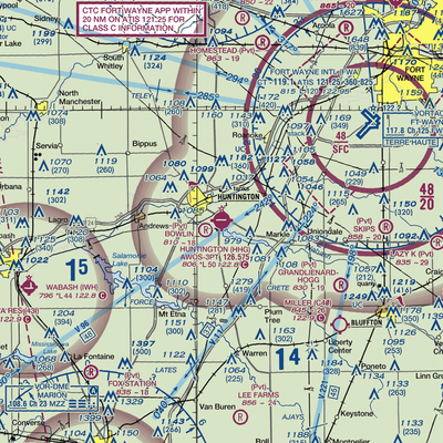 Huntington Municipal Airport (HHG) VFR Sectional  Gaming Mouse Pad