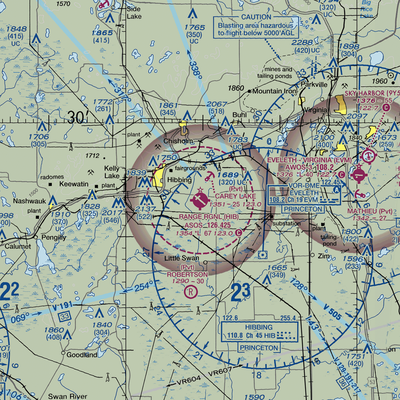 Range Regional Airport (HIB) VFR Sectional  Gaming Mouse Pad