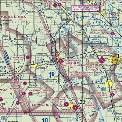 Hanford Municipal Airport (HJO) VFR Sectional  Gaming Mouse Pad