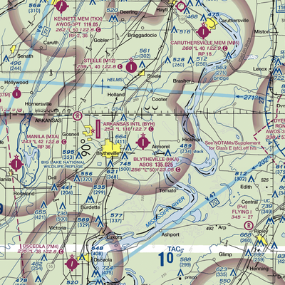 Blytheville Municipal Airport (HKA) VFR Sectional  Gaming Mouse Pad