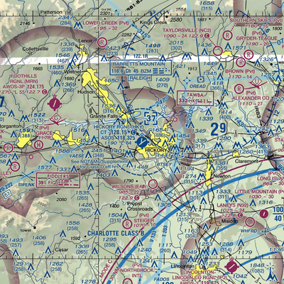 Hickory Regional Airport (HKY) VFR Sectional  Gaming Mouse Pad