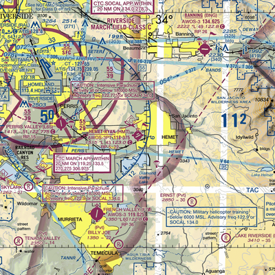 Hemet Ryan Airport (HMT) VFR Sectional  Gaming Mouse Pad