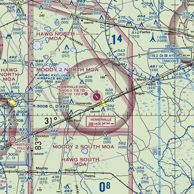 Homerville Airport (HOE) VFR Sectional  Gaming Mouse Pad