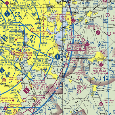 Mesquite Metro Airport (HQZ) VFR Sectional  Gaming Mouse Pad