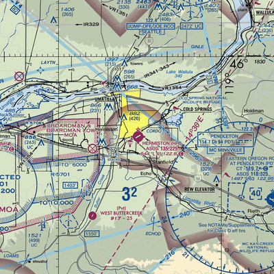 Hermiston Municipal Airport (HRI) VFR Sectional  Gaming Mouse Pad