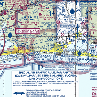 Hurlburt Field (HRT) VFR Sectional  Gaming Mouse Pad