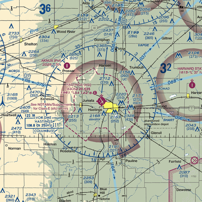 Hastings Municipal Airport (HSI) VFR Sectional  Gaming Mouse Pad