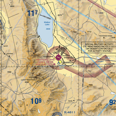 Hawthorne Industrial Airport (HTH) VFR Sectional  Gaming Mouse Pad