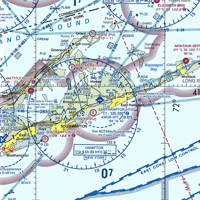 East Hampton Airport (HTO) VFR Sectional  Gaming Mouse Pad