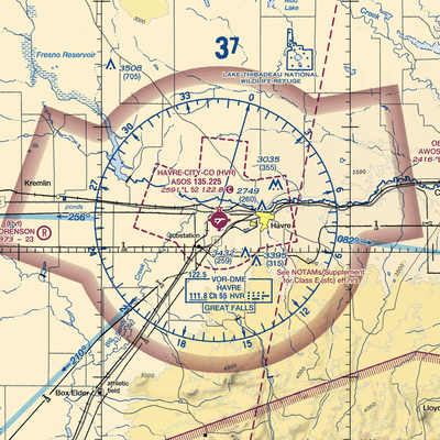 Havre City County Airport (HVR) VFR Sectional  Gaming Mouse Pad