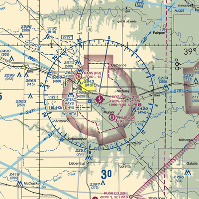 Hays Regional Airport (HYS) VFR Sectional  Gaming Mouse Pad