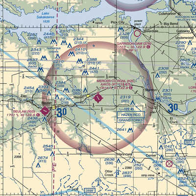 Mercer County Regional Airport (HZE) VFR Sectional  Gaming Mouse Pad