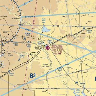 Santa Rosa Route 66 Airport (SXU) VFR Sectional  Gaming Mouse Pad