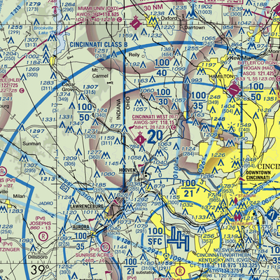 Cincinnati West Airport (I67) VFR Sectional  Gaming Mouse Pad