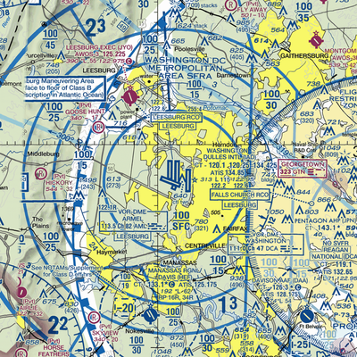 Washington Dulles International Airport (IAD) VFR Sectional  Gaming Mouse Pad