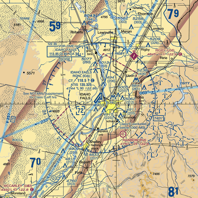 Idaho Falls Regional Airport (IDA) VFR Sectional  Gaming Mouse Pad