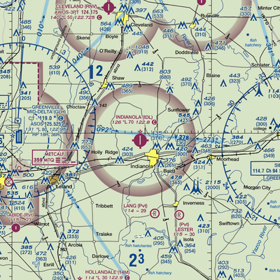 Indianola Municipal Airport (IDL) VFR Sectional  Gaming Mouse Pad