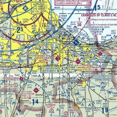 Lansing Municipal Airport (IGQ) VFR Sectional  Gaming Mouse Pad