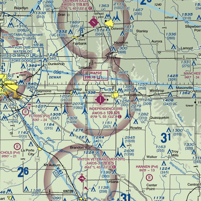 Independence Municipal Airport (IIB) VFR Sectional  Gaming Mouse Pad