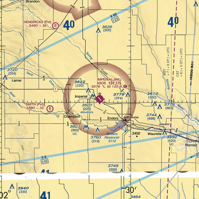 Imperial Municipal Airport (IML) VFR Sectional  Gaming Mouse Pad