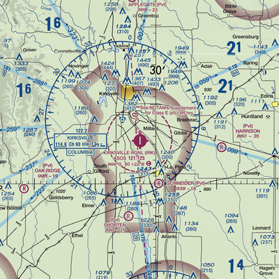 Kirksville Regional Airport (IRK) VFR Sectional  Gaming Mouse Pad