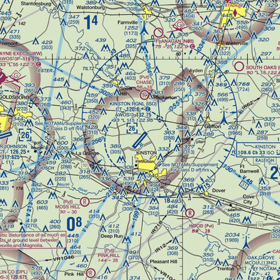 Kinston Regional Jetport At Stallings Field (ISO) VFR Sectional  Gaming Mouse Pad