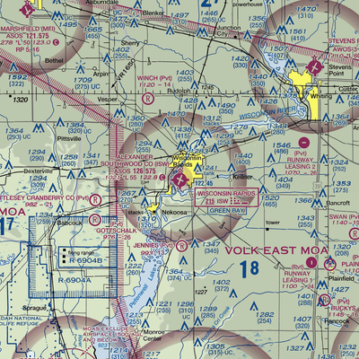 Alexander Field South Wood County Airport (ISW) VFR Sectional  Gaming Mouse Pad