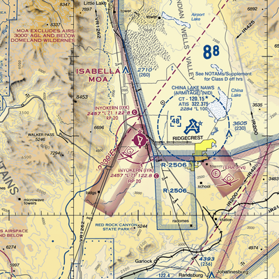 Inyokern Airport (IYK) VFR Sectional  Gaming Mouse Pad