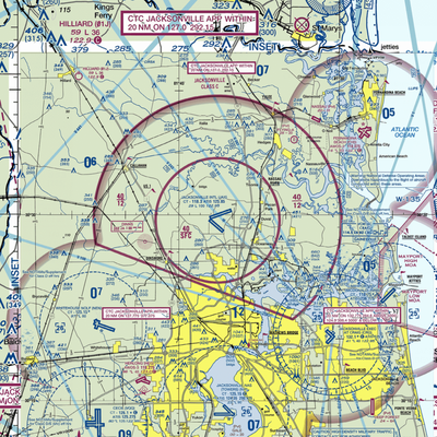 Jacksonville International Airport (JAX) VFR Sectional  Gaming Mouse Pad