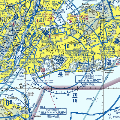 John F Kennedy International Airport (JFK) VFR Sectional  Gaming Mouse Pad