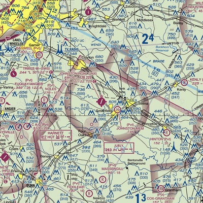 Johnston County Airport (JNX) VFR Sectional  Gaming Mouse Pad