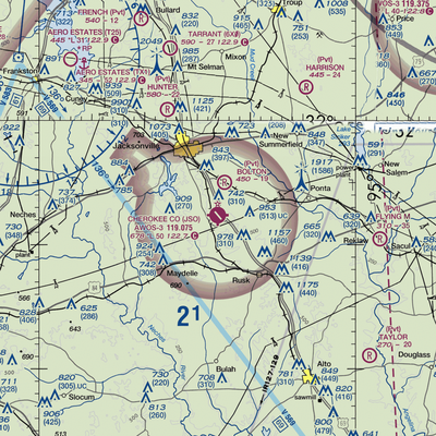 Cherokee County Airport (JSO) VFR Sectional  Gaming Mouse Pad