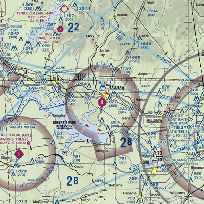 Sallisaw Municipal Airport (JSV) VFR Sectional  Gaming Mouse Pad