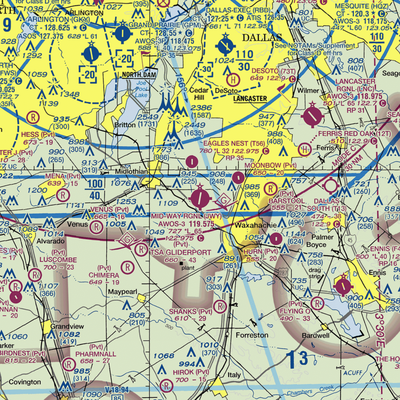 Mid Way Regional Airport (JWY) VFR Sectional  Gaming Mouse Pad