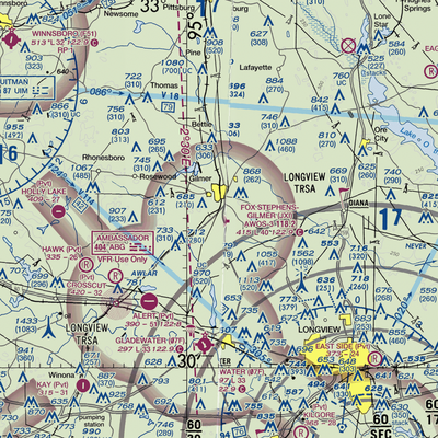 Fox Stephens Field Gilmer Municipal Airport (JXI) VFR Sectional  Gaming Mouse Pad