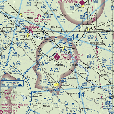 Perryville Regional Airport (PCD) VFR Sectional  Gaming Mouse Pad