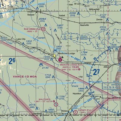 Medicine Lodge Airport (K51) VFR Sectional  Gaming Mouse Pad